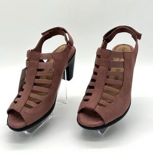 Croft & Barrow Shay Women's Ortholite Caged High Heels Dusty Mauve Size 5.5 M